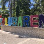 Alubarén, FM, Honduras Sign Decorated for Christmas 2025